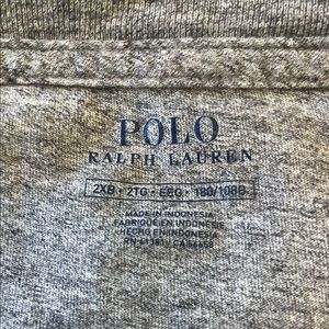 Polo by Ralph Lauren Long Sleeve Tee in Heather Gray with Navy Logo